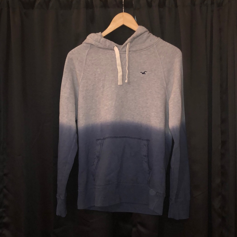 blue and gray ombré sweatshirt